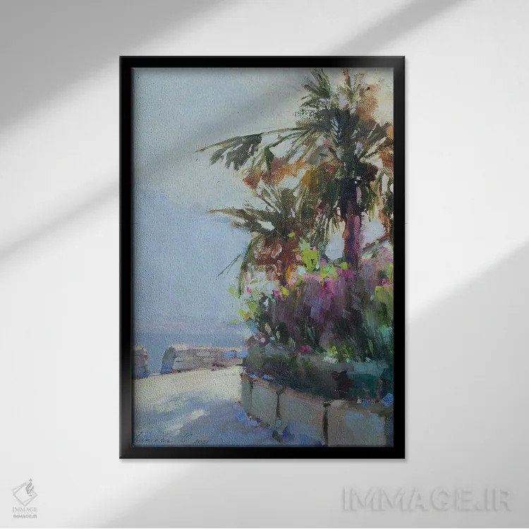 تابلو دکوراتیو پاییز در مونته نگرو اثر اولا لپتیوا - نمای قابدار مشکی