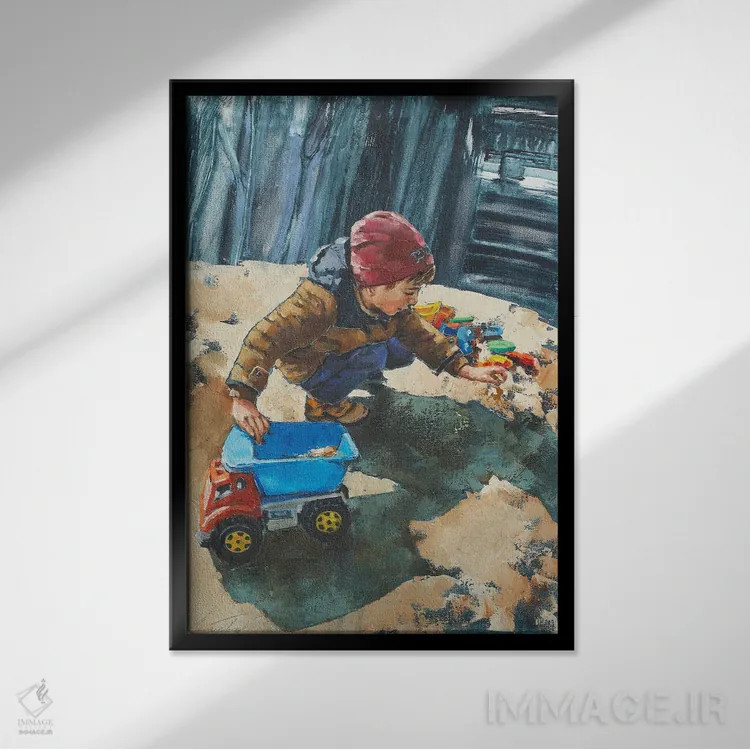 تابلو دکوراتیو لذت های ساده اثر اولا لپتیوا - نمای قابدار مشکی