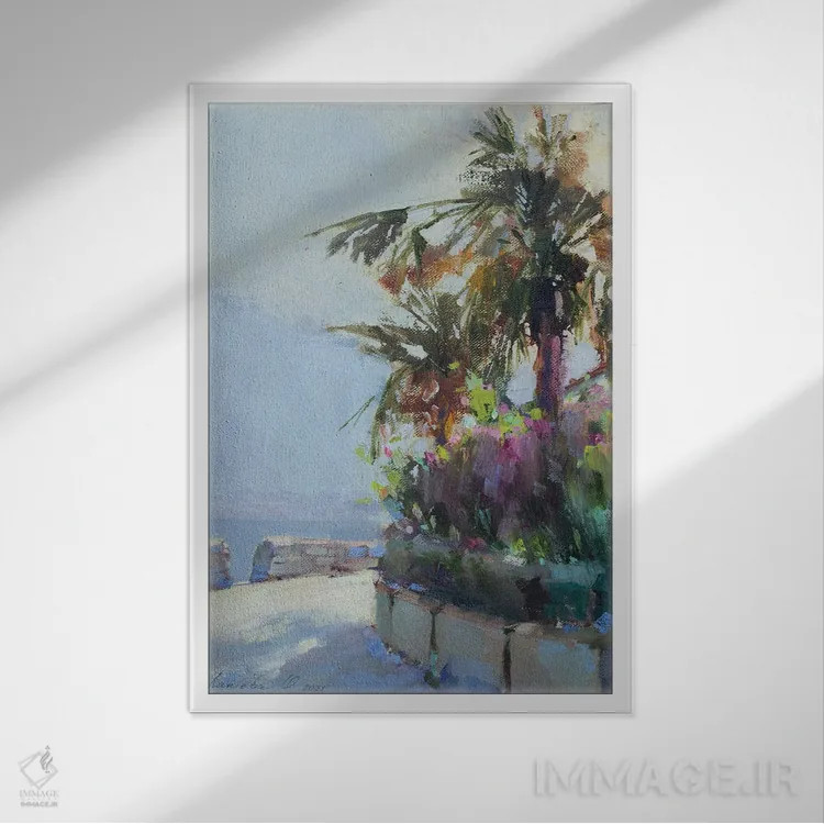 تابلو دکوراتیو پاییز در مونته نگرو اثر اولا لپتیوا - نمای قابدار سفید