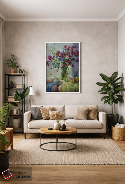 تابلو دکوراتیو گل های پاییزی با عشق تقدیم تو اثر اولا لپتیوا - D1W