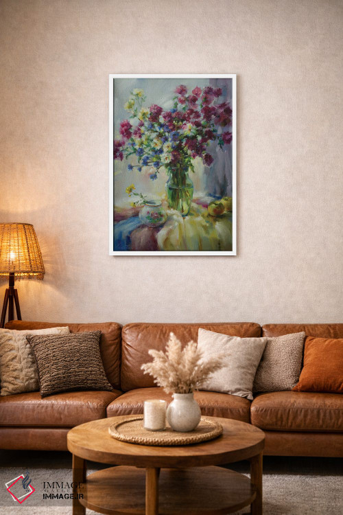 تابلو دکوراتیو گل های پاییزی با عشق تقدیم تو اثر اولا لپتیوا - D2W