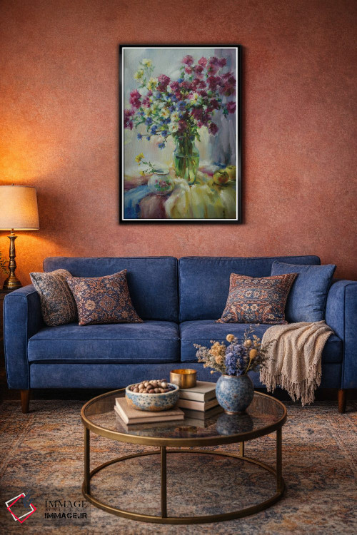 تابلو دکوراتیو گل های پاییزی با عشق تقدیم تو اثر اولا لپتیوا - D4B