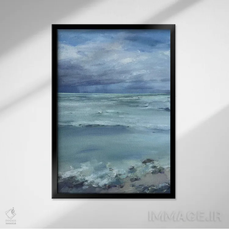 تابلو دکوراتیو باران در افق است اثر اولا لپتیوا - نمای قابدار مشکی