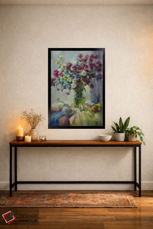 تابلو دکوراتیو گل های پاییزی با عشق تقدیم تو اثر اولا لپتیوا - D5B