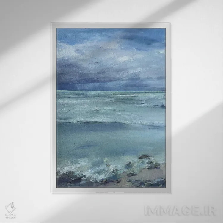 تابلو دکوراتیو باران در افق است اثر اولا لپتیوا - نمای قابدار سفید