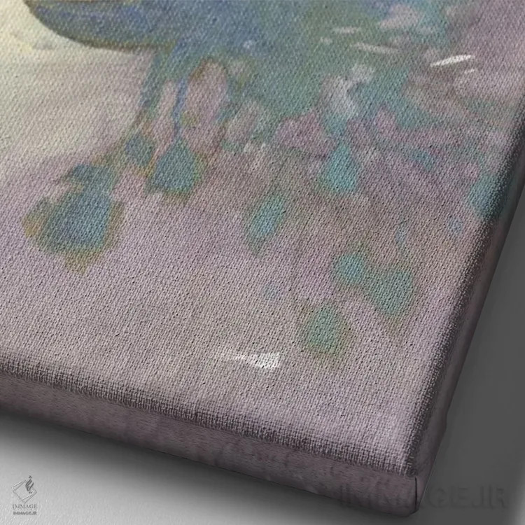 تابلو دکوراتیو حال وهوای گلی تابستان اثر اولا لپتیوا - نمای نزدیک بافت بوم