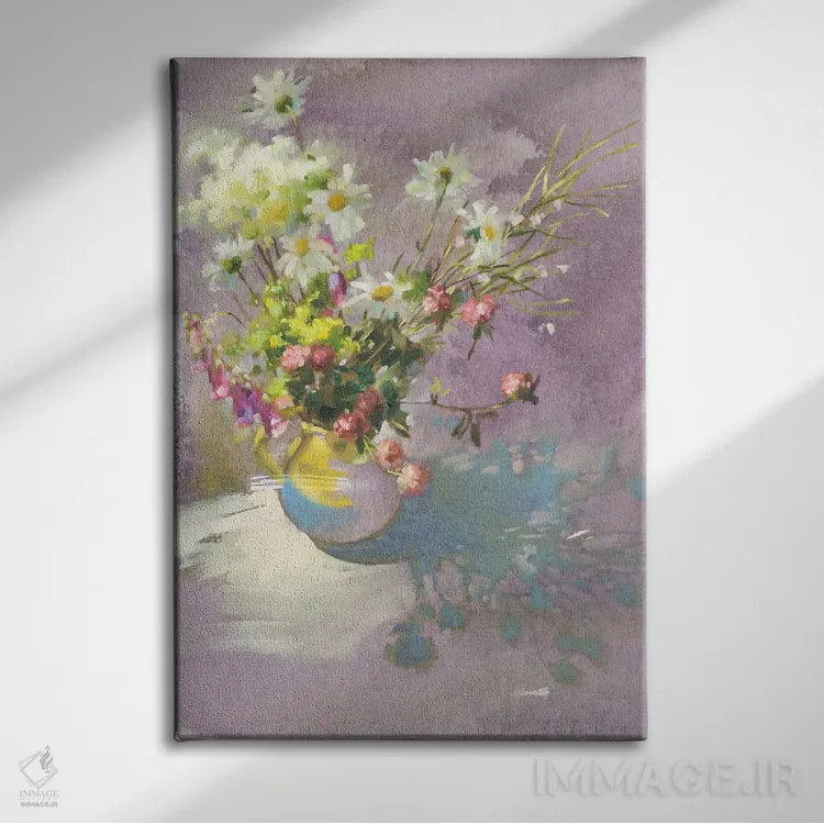 تابلو دکوراتیو حال وهوای گلی تابستان اثر اولا لپتیوا - نمای روبهرو روی دیوار