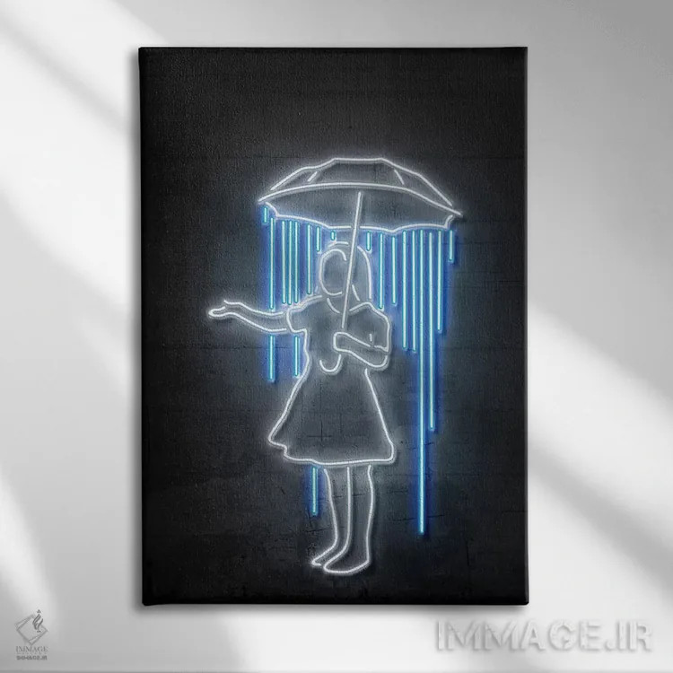 تابلو دکوراتیو دختر نیواورلئان با چتر اثر اکتاویان میلو - نمای روبهرو روی دیوار