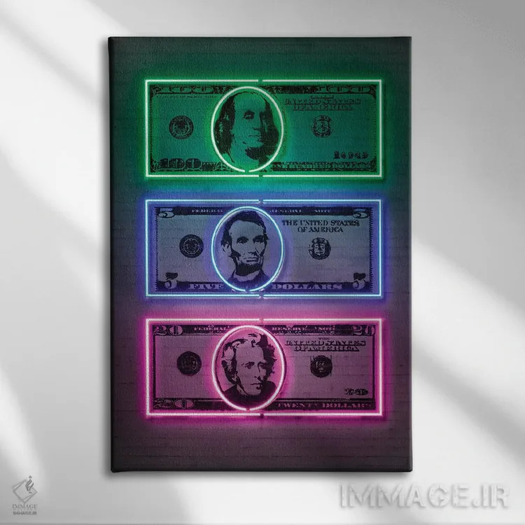 تابلو دکوراتیو دلارها اثر اکتاویان میلو - نمای روبهرو روی دیوار