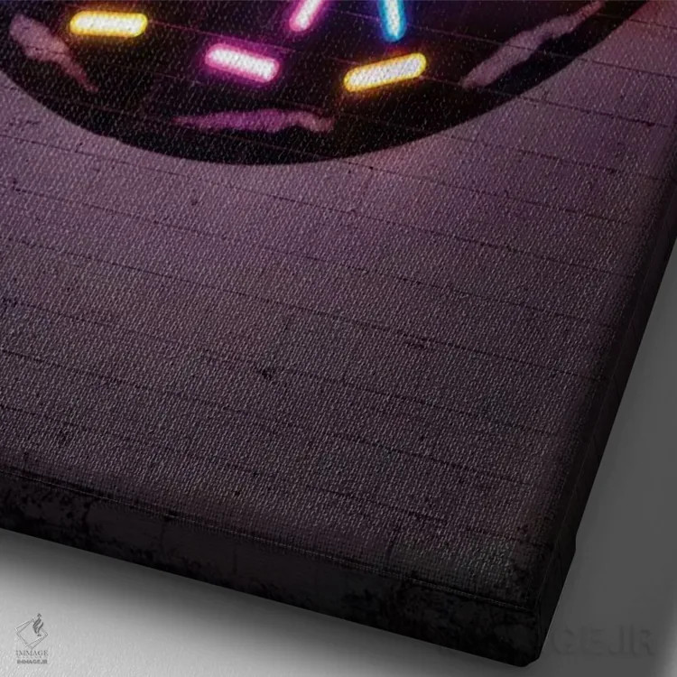 تابلو مینیمال پیراشکی اثر اکتاویان میلو - نمای نزدیک بافت بوم