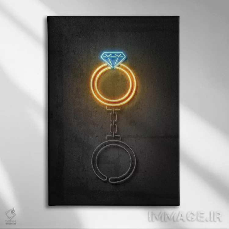 تابلو دکوراتیو حلقه الماس اثر اکتاویان میلو - نمای روبهرو روی دیوار