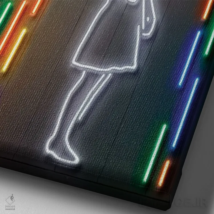 تابلو دکوراتیو باران اثر اکتاویان میلو - نمای نزدیک بافت بوم