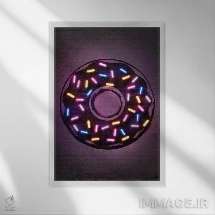 تابلو مینیمال پیراشکی اثر اکتاویان میلو - نمای قابدار سفید