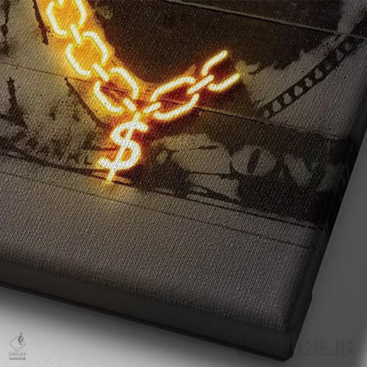 تابلو دکوراتیو فرانکلین اثر اکتاویان میلو - نمای نزدیک بافت بوم