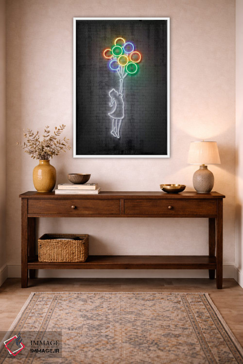 تابلو دکوراتیو دختر بادکنک به دست اثر اکتاویان میلو - D4W