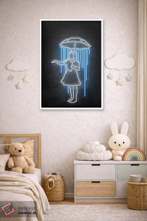 تابلو دکوراتیو دختر نیواورلئان با چتر اثر اکتاویان میلو - D3W