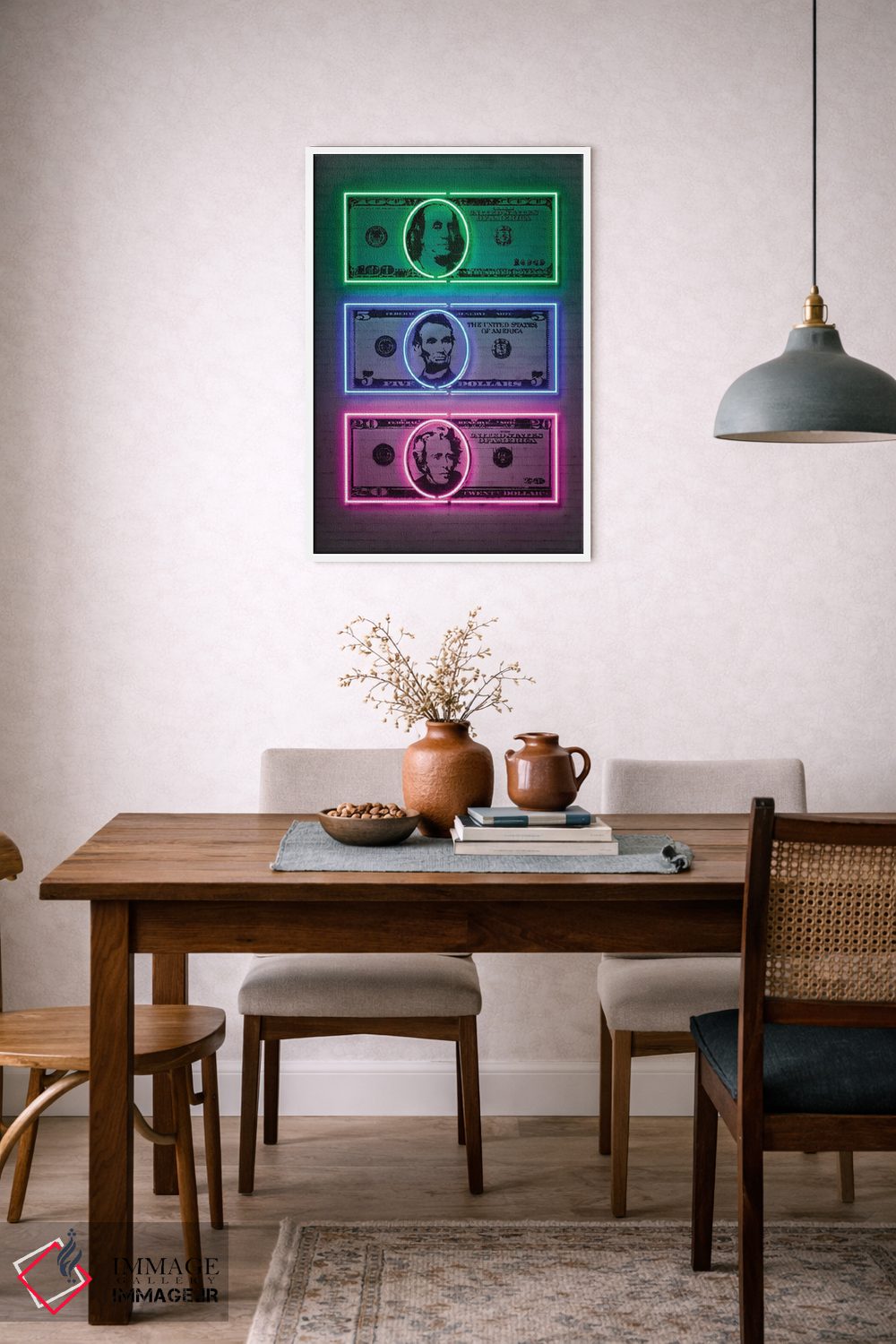 تابلو دکوراتیو دلارها اثر اکتاویان میلو - D5W
