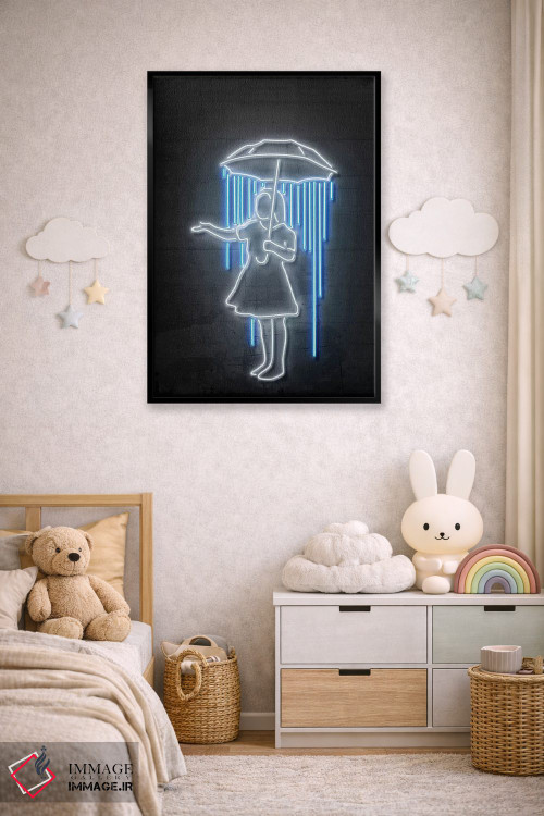تابلو دکوراتیو دختر نیواورلئان با چتر اثر اکتاویان میلو - D6B
