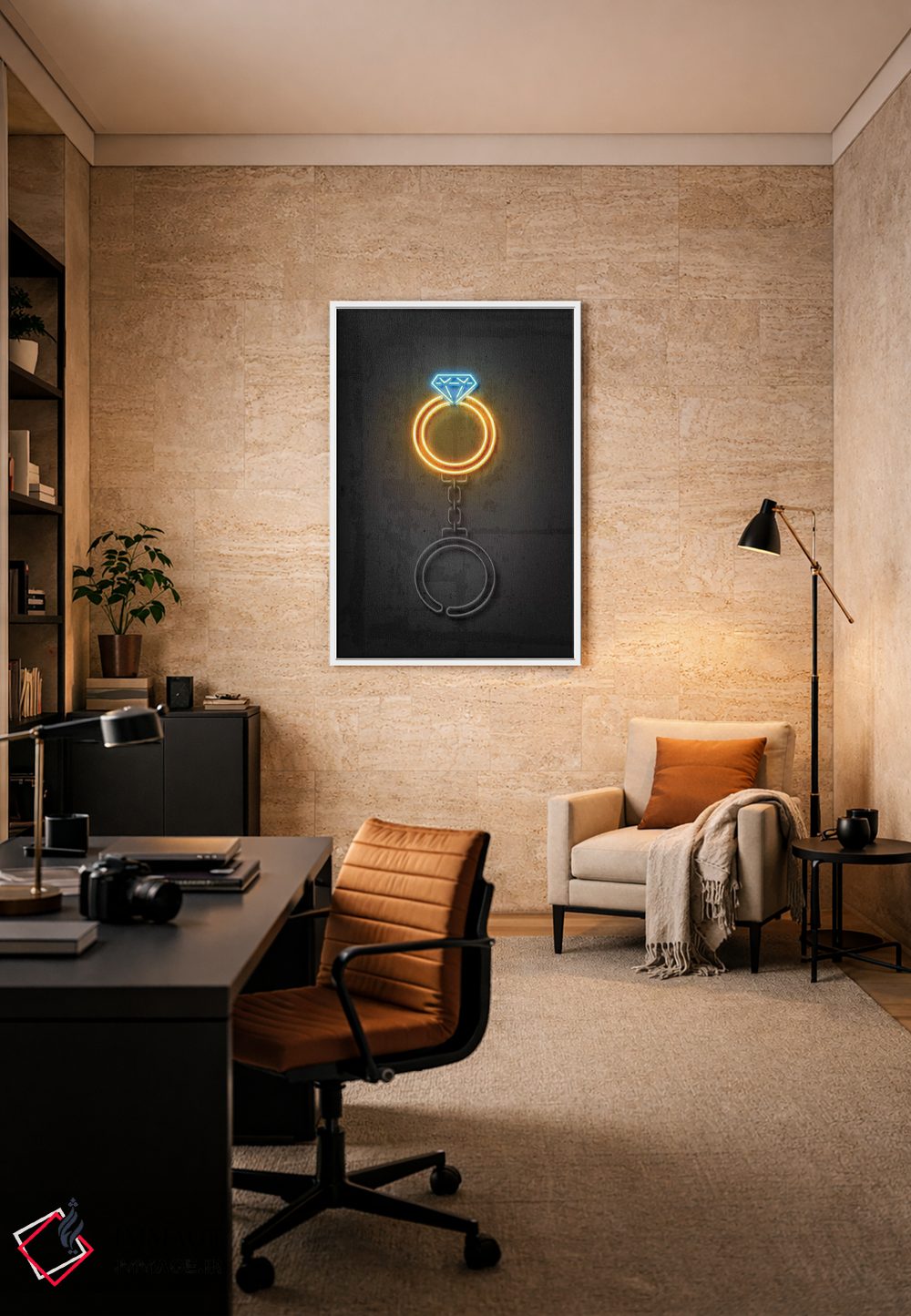 تابلو دکوراتیو حلقه الماس اثر اکتاویان میلو - D6W