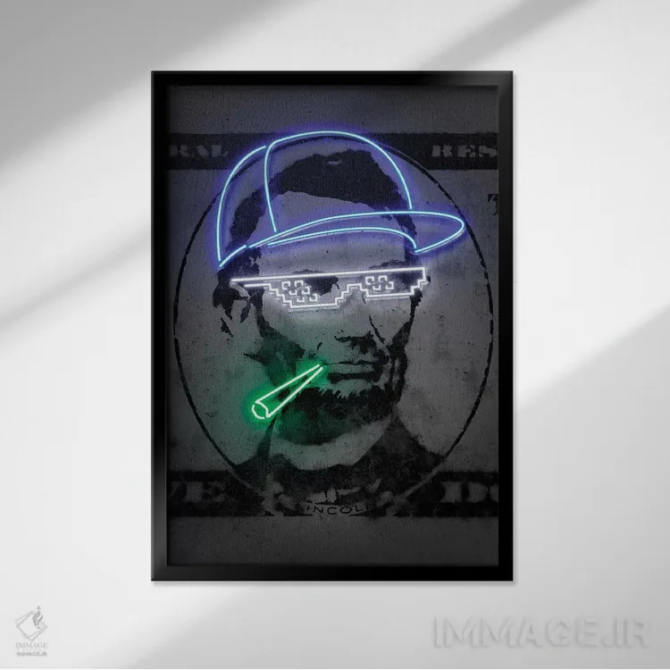 تابلو دکوراتیو لینکلن اثر اکتاویان میلو - نمای قابدار مشکی