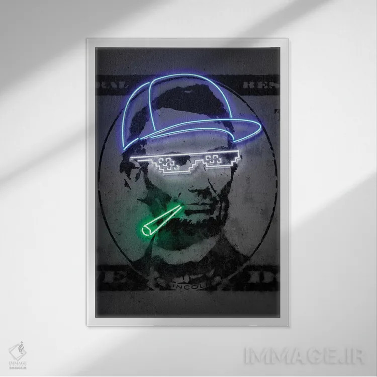 تابلو دکوراتیو لینکلن اثر اکتاویان میلو - نمای قابدار سفید