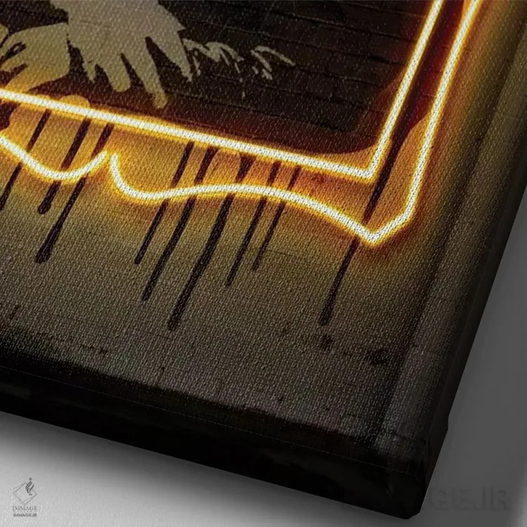 تابلو دکوراتیو مونالیزا اثر اکتاویان میلو - نمای نزدیک بافت بوم