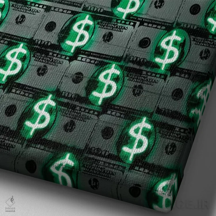 تابلو دکوراتیو پول پول پول اثر اکتاویان میلو - نمای نزدیک بافت بوم