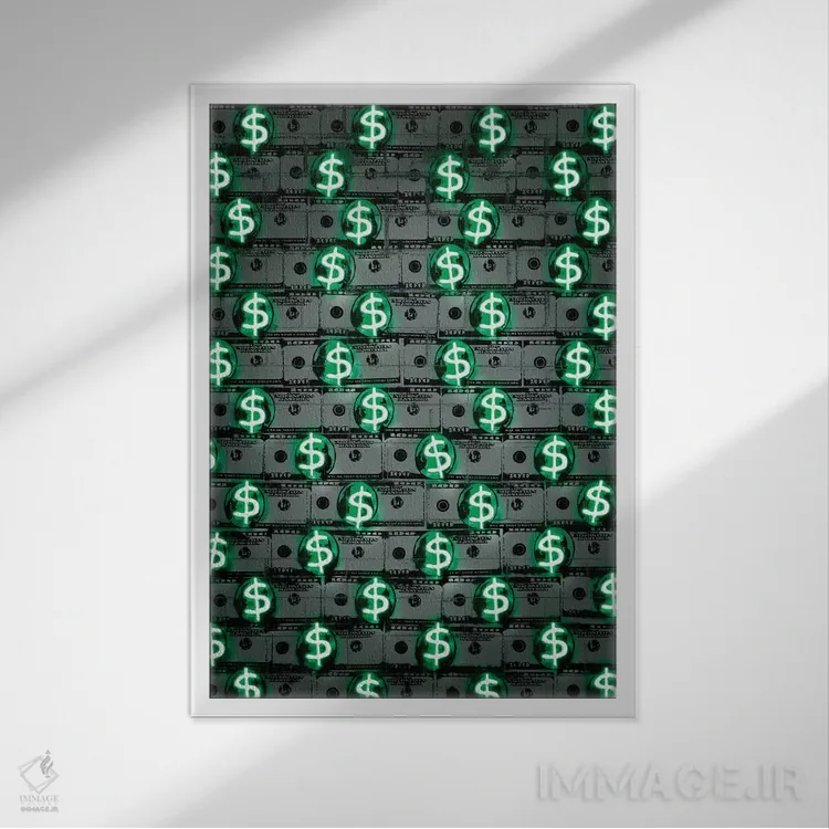 تابلو دکوراتیو پول پول پول اثر اکتاویان میلو - نمای قابدار سفید