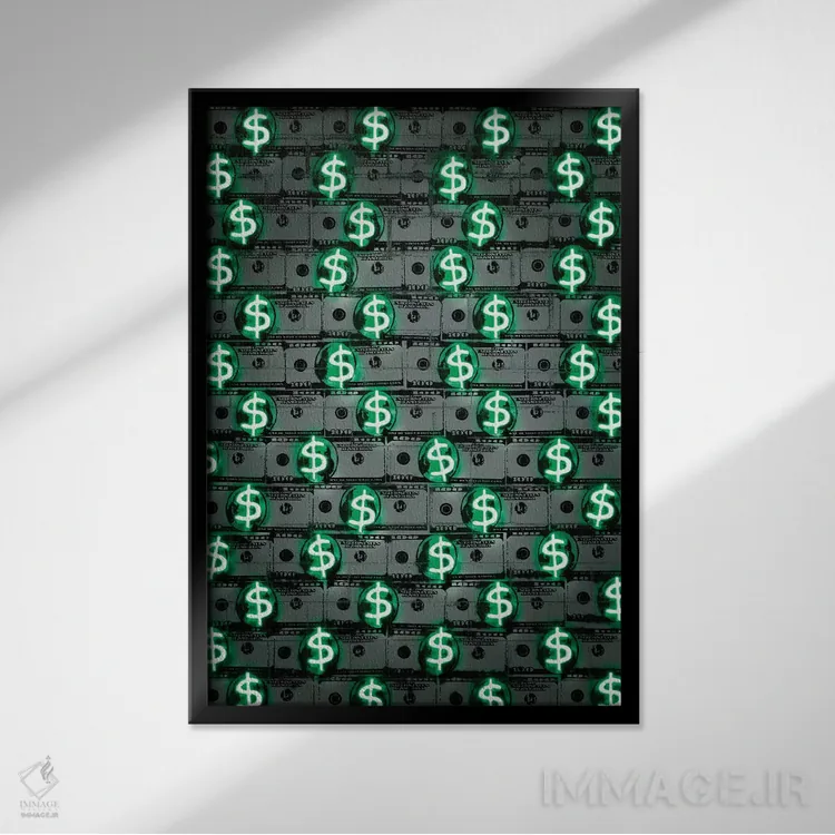 تابلو دکوراتیو پول پول پول اثر اکتاویان میلو - نمای قابدار مشکی
