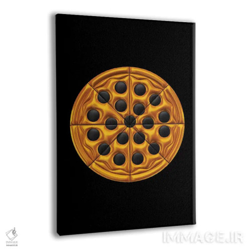 تابلو مینیمال پیتزا اثر اکتاویان میلو - نمای پرسپکتیو محصول