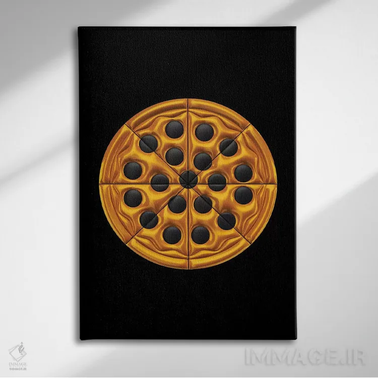 تابلو مینیمال پیتزا اثر اکتاویان میلو - نمای روبهرو روی دیوار