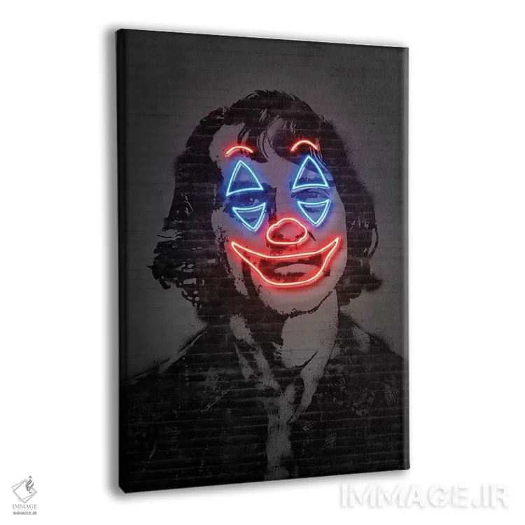 تابلو دکوراتیو جوکر نئونی اثر اکتاویان میلو - نمای پرسپکتیو محصول