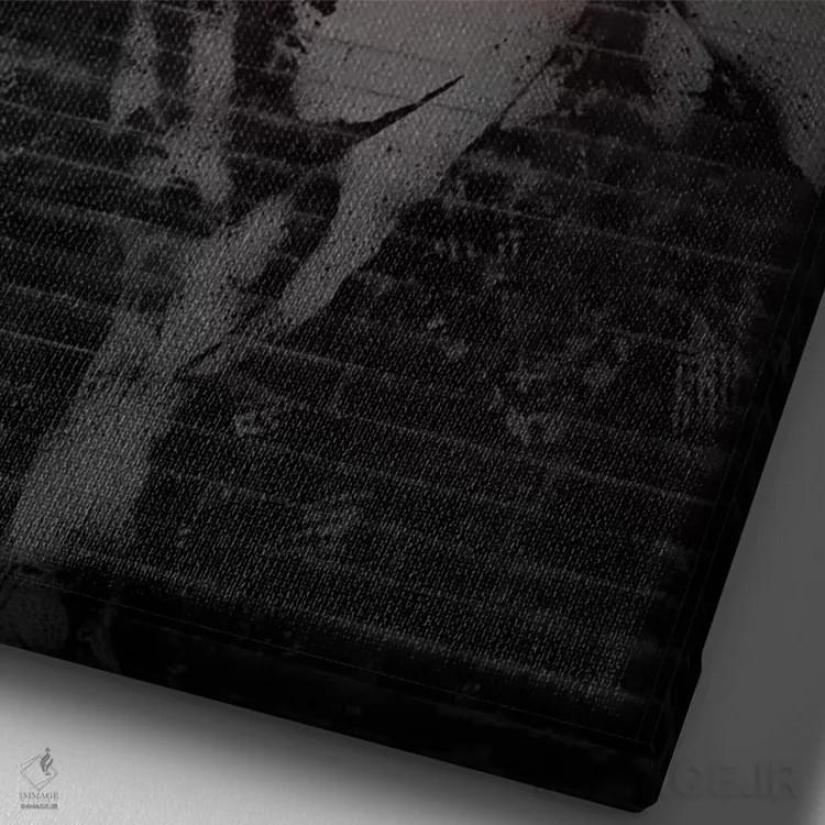 تابلو دکوراتیو جوکر نئونی اثر اکتاویان میلو - نمای نزدیک بافت بوم