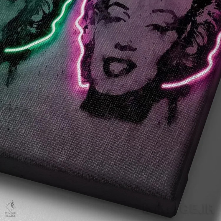 تابلو دکوراتیو مریلین پاپ اثر اکتاویان میلو - نمای نزدیک بافت بوم