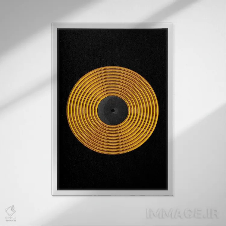 تابلو دکوراتیو صفحه وینیل اثر اکتاویان میلو - نمای قابدار سفید