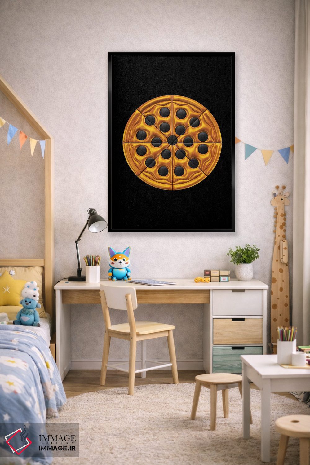 تابلو مینیمال پیتزا اثر اکتاویان میلو - D2B