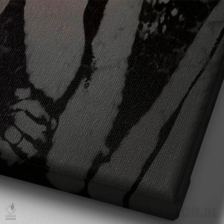 تابلو دکوراتیو آدری اثر اکتاویان میلو - نمای نزدیک بافت بوم