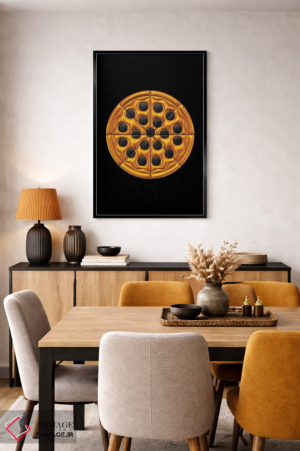 تابلو مینیمال پیتزا اثر اکتاویان میلو - D6B