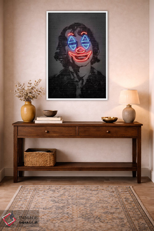 تابلو دکوراتیو جوکر نئونی اثر اکتاویان میلو - D3W