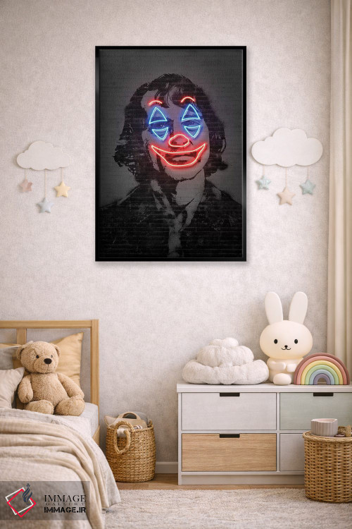 تابلو دکوراتیو جوکر نئونی اثر اکتاویان میلو - D6B