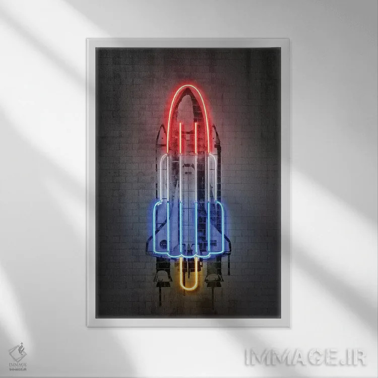 تابلو دکوراتیو موشک اثر اکتاویان میلو - نمای قابدار سفید