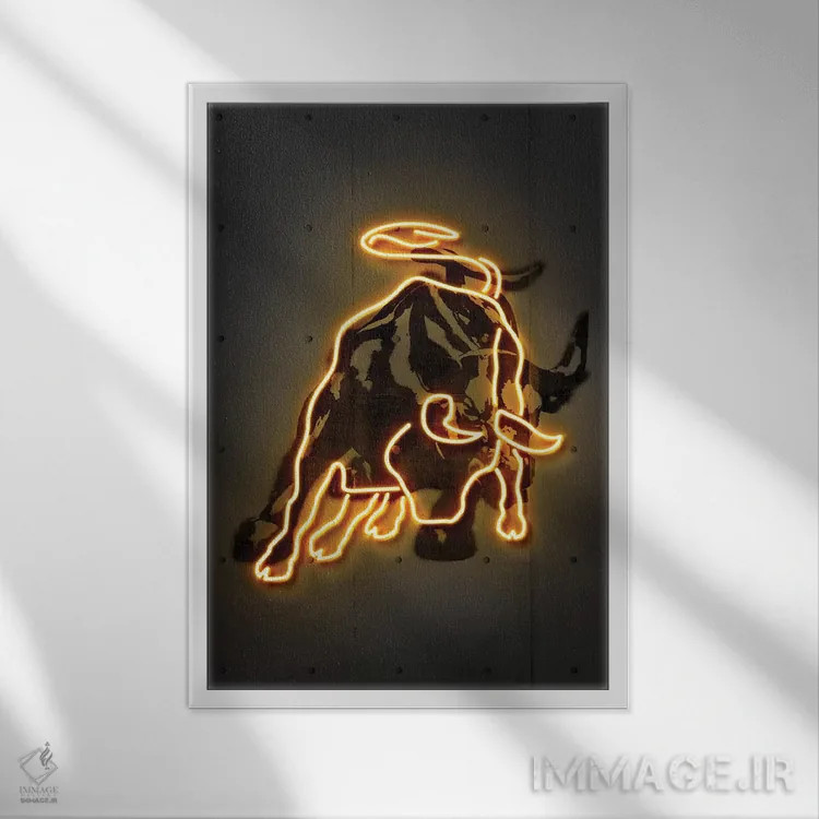 تابلو دکوراتیو وال استریت اثر اکتاویان میلو - نمای قابدار سفید