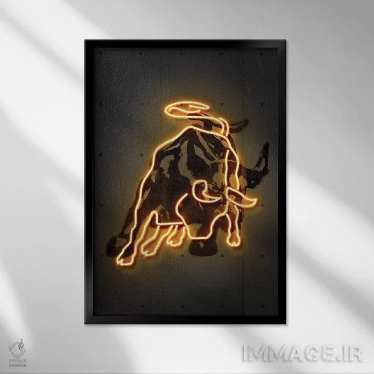 تابلو دکوراتیو وال استریت اثر اکتاویان میلو - نمای قابدار مشکی