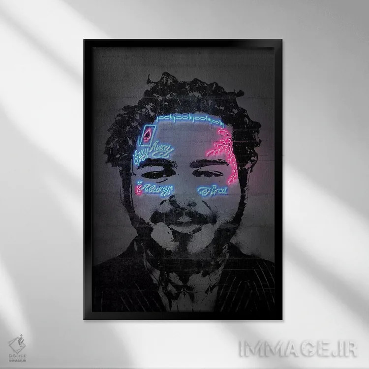 تابلو دکوراتیو پست مالون اثر اکتاویان میلو - نمای قابدار مشکی