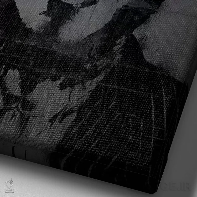 تابلو دکوراتیو پست مالون اثر اکتاویان میلو - نمای نزدیک بافت بوم