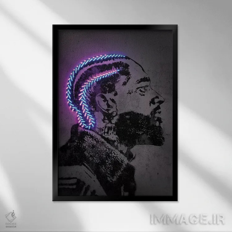 تابلو دکوراتیو نیپسی هاسل اثر اکتاویان میلو - نمای قابدار مشکی