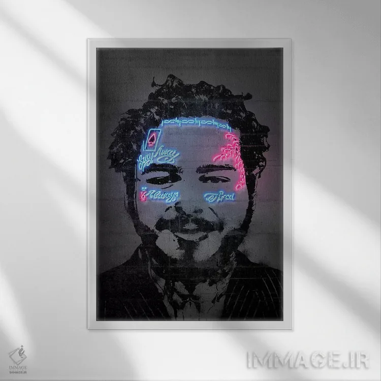 تابلو دکوراتیو پست مالون اثر اکتاویان میلو - نمای قابدار سفید