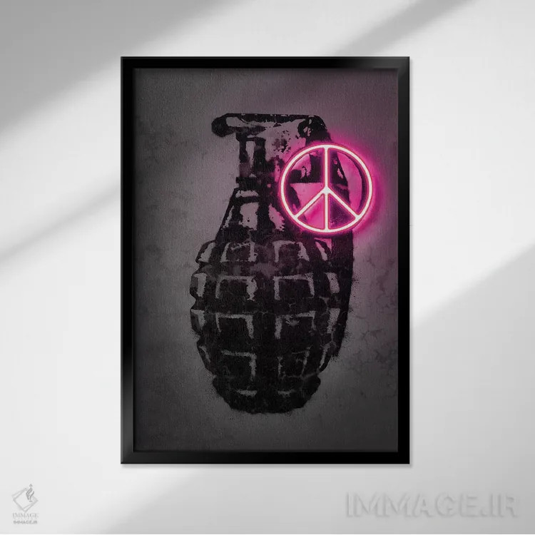 تابلو دکوراتیو لیل وین اثر اکتاویان میلو - نمای قابدار مشکی