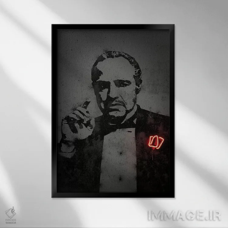 تابلو دکوراتیو پدرخوانده اثر اکتاویان میلو - نمای قابدار مشکی