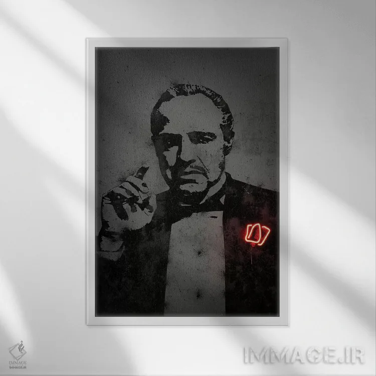 تابلو دکوراتیو پدرخوانده اثر اکتاویان میلو - نمای قابدار سفید